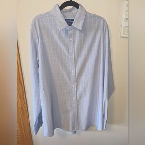 Mizzen + Main dress shirt, light blue, trim fit, size XXL